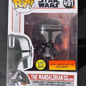 Star Wars The Mandalorian Funko Pop with Darksaber